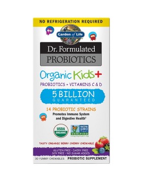 Dr. Formulated organická probiotika - pro děti - 5 miliard CFU s příchutí lesního ovoce a třešně